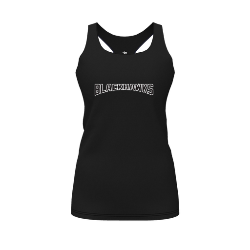 [CUS-DFW-RCBK-PER-BLK-FYS-LOGO2] Racerback Tank Top (Female Youth S, Black, Logo 2)