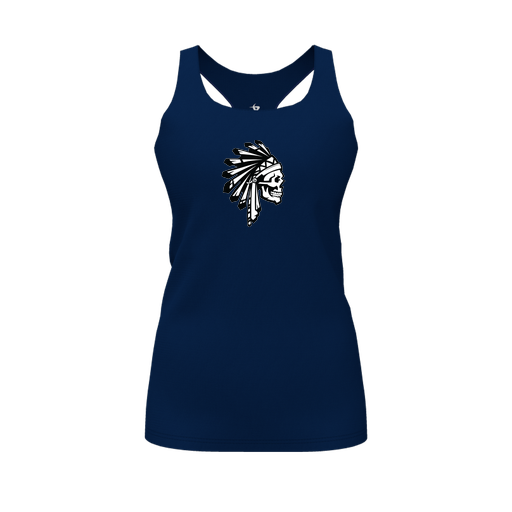 [CUS-DFW-RCBK-PER-NVY-FYS-LOGO1] Racerback Tank Top (Female Youth S, Navy, Logo 1)