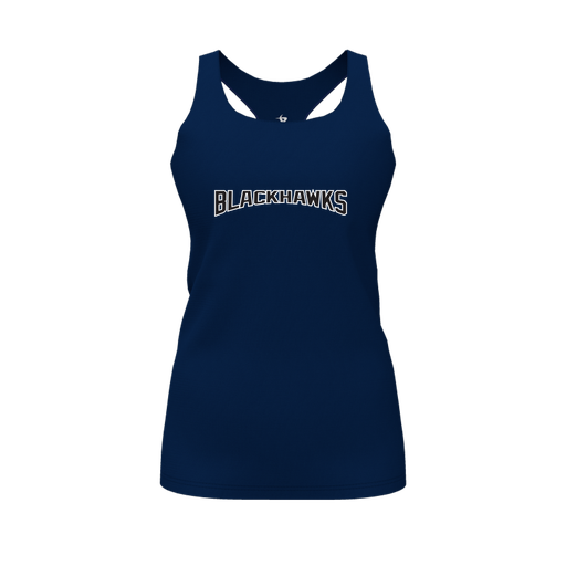 [CUS-DFW-RCBK-PER-NVY-FYS-LOGO2] Racerback Tank Top (Female Youth S, Navy, Logo 2)