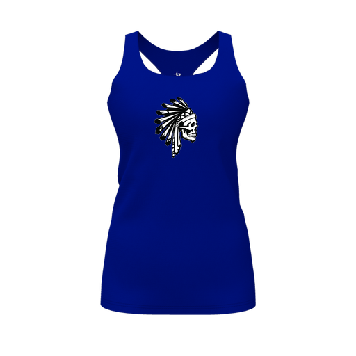 [CUS-DFW-RCBK-PER-RYL-FYS-LOGO1] Racerback Tank Top (Female Youth S, Royal, Logo 1)