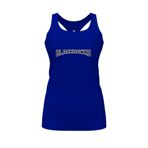 [CUS-DFW-RCBK-PER-RYL-FYS-LOGO2] Racerback Tank Top (Female Youth S, Royal, Logo 2)