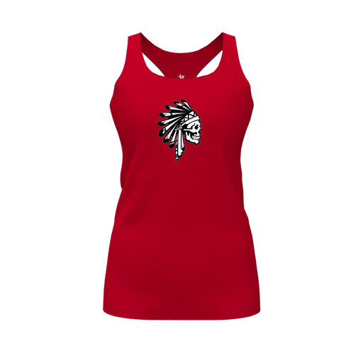 [CUS-DFW-RCBK-PER-RED-FYS-LOGO1] Racerback Tank Top (Female Youth S, Red, Logo 1)