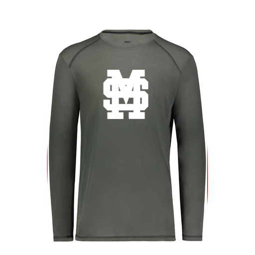 [6845.98D.S-LOGO3] Men's SoftTouch Long Sleeve (Adult S, Gray, Logo 3)
