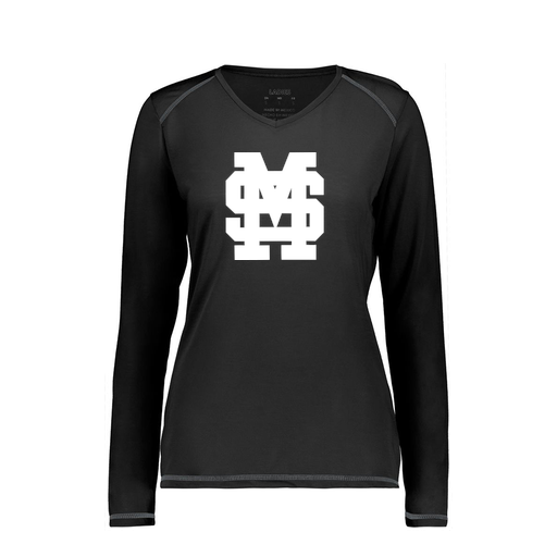 [6847.080.XS-LOGO3] Women's SoftTouch Long Sleeve (Female Adult XS, Black, Logo 3)