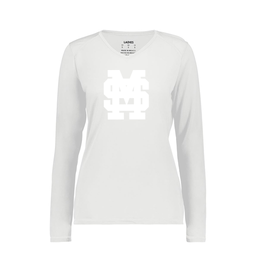 [6847.005.XS-LOGO3] Women's SoftTouch Long Sleeve (Female Adult XS, White, Logo 3)