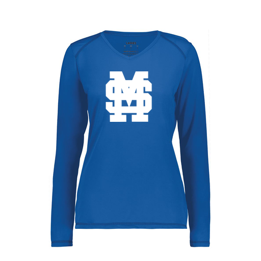 [6847.060.XS-LOGO3] Women's SoftTouch Long Sleeve (Female Adult XS, Royal, Logo 3)