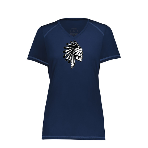 [6844.065.XS-LOGO1] Women's SoftTouch Short Sleeve (Female Adult XS, Navy, Logo 1)
