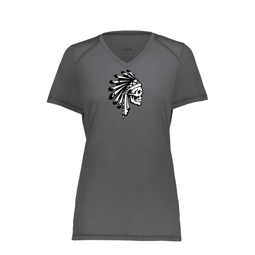 [6844.98D.XS-LOGO1] Women's SoftTouch Short Sleeve (Female Adult XS, Gray, Logo 1)
