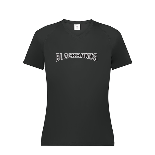 [2792.080.XS-LOGO2] Ladies Smooth Sport V-Neck T-Shirt (Female Adult XS, Black, Logo 2)
