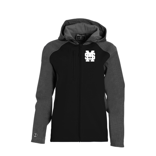 [229357.H05.XS-LOGO3] Soft Shell Full Zip Jacket - Womens (Female Adult XS, Black, Logo 3)