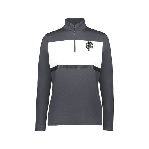 [222791.F52.XS-LOGO1] Ladies Bold 1/4 Zip Pullover (Female Adult XS, Gray, Logo 1)
