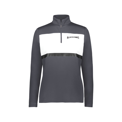 [222791.F52.XS-LOGO2] Ladies Bold 1/4 Zip Pullover (Female Adult XS, Gray, Logo 2)