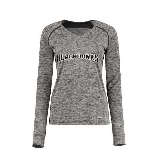 [222770.K94.XS-LOGO2] Ladies Electric Long Sleeve Shirt (Female Adult XS, Black, Logo 2)