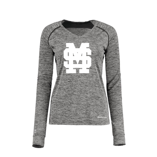 [222770.K94.XS-LOGO3] Ladies Electric Long Sleeve Shirt (Female Adult XS, Black, Logo 3)