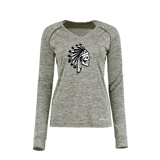 [222770.K94.XS-LOGO1] Ladies Electric Long Sleeve Shirt (Female Adult XS, Gray, Logo 1)