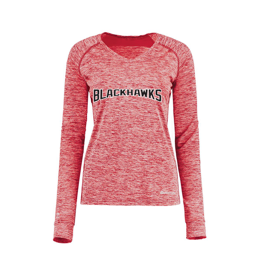 [222770.T20.XS-LOGO2] Ladies Electric Long Sleeve Shirt (Female Adult XS, Red, Logo 2)