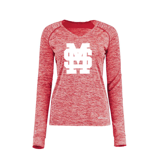 [222770.T20.XS-LOGO3] Ladies Electric Long Sleeve Shirt (Female Adult XS, Red, Logo 3)