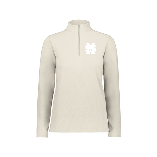 [6864.53T.XS-LOGO3] Ladies MicroFleece 1/4 Zip Pullover (Female Adult XS, White, Logo 3)
