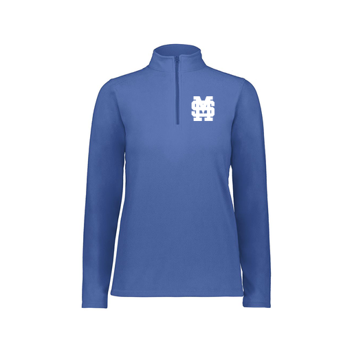 [6864.060.XS-LOGO3] Ladies MicroFleece 1/4 Zip Pullover (Female Adult XS, Royal, Logo 3)