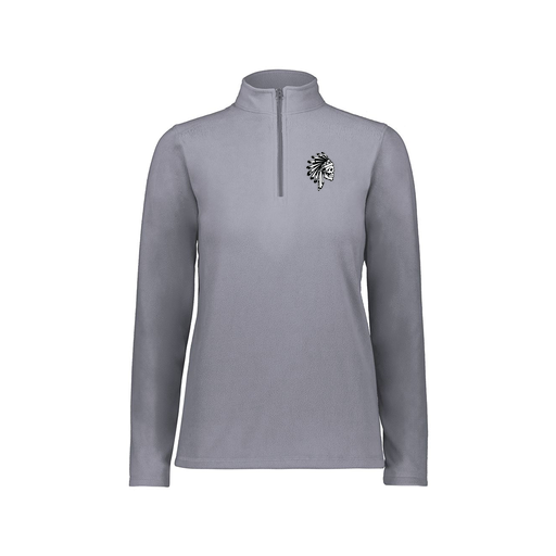 [6864.059.XS-LOGO1] Ladies MicroFleece 1/4 Zip Pullover (Female Adult XS, Gray, Logo 1)