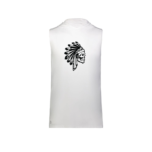 [222590.005.XS-LOGO1] Men's CoolDry Sleeveless Hoodie (Adult XS, White, Logo 1)