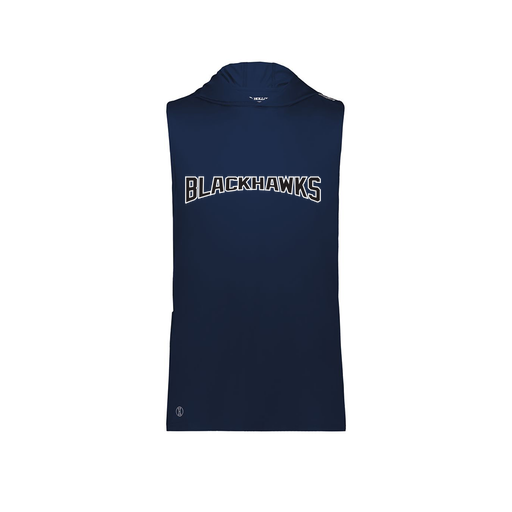 [222590.065.XS-LOGO2] Men's CoolDry Sleeveless Hoodie (Adult XS, Navy, Logo 2)