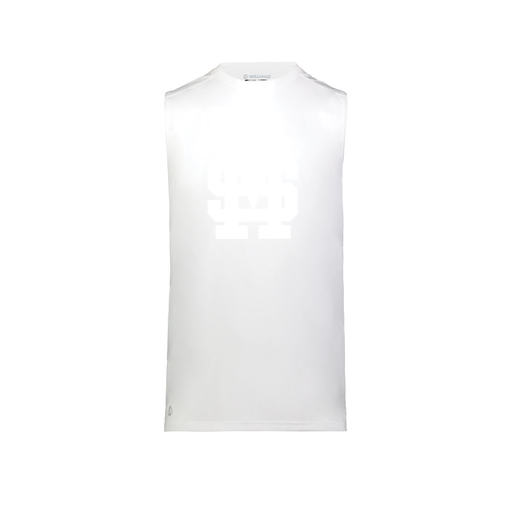 [222593.005.S-LOGO3] Men's CoolDry TankTop (Adult S, White, Logo 3)