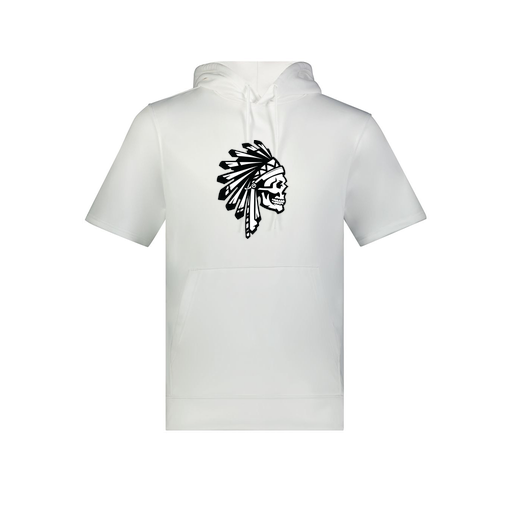 [6871.005.S-LOGO1] Men's Dri Fit Short Sleeve Hoodie (Adult S, White, Logo 1)