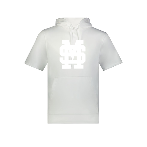 [6871.005.S-LOGO3] Men's Dri Fit Short Sleeve Hoodie (Adult S, White, Logo 3)
