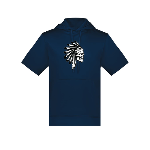 [6871.065.S-LOGO1] Men's Dri Fit Short Sleeve Hoodie (Adult S, Navy, Logo 1)