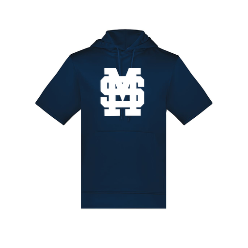 [6871.065.S-LOGO3] Men's Dri Fit Short Sleeve Hoodie (Adult S, Navy, Logo 3)