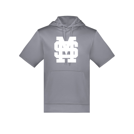 [6871.059.S-LOGO3] Men's Dri Fit Short Sleeve Hoodie (Adult S, Gray, Logo 3)