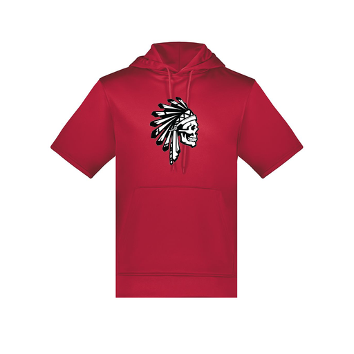 [6871.083.S-LOGO1] Men's Dri Fit Short Sleeve Hoodie (Adult S, Red, Logo 1)
