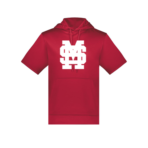 [6871.083.S-LOGO3] Men's Dri Fit Short Sleeve Hoodie (Adult S, Red, Logo 3)