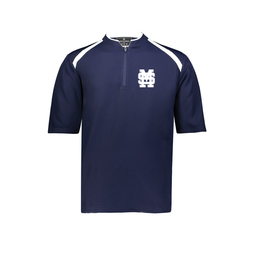 [229581-AS-NVY-LOGO3] Men's Dugout Short Sleeve Pullover (Adult S, Navy, Logo 3)