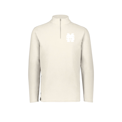 [6863.53T.XS-LOGO3] Men's MicroFleece 1/4 Zip Pullover (Adult XS, White, Logo 3)