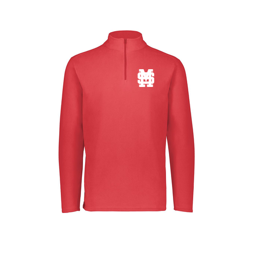 [6863.083.XS-LOGO3] Men's MicroFleece 1/4 Zip Pullover (Adult XS, Red, Logo 3)