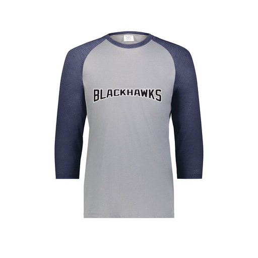 [6879.29V.S-LOGO2] Men's Vintage 3/4 Sleeve T-Shirt (Adult S, Navy, Logo 2)