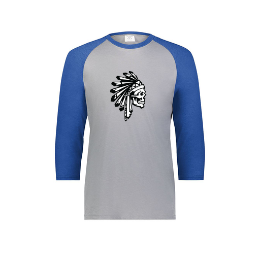 [6880.28V.S-LOGO1] Youth Vintage 3/4 T-Shirt (Youth S, Royal, Logo 1)