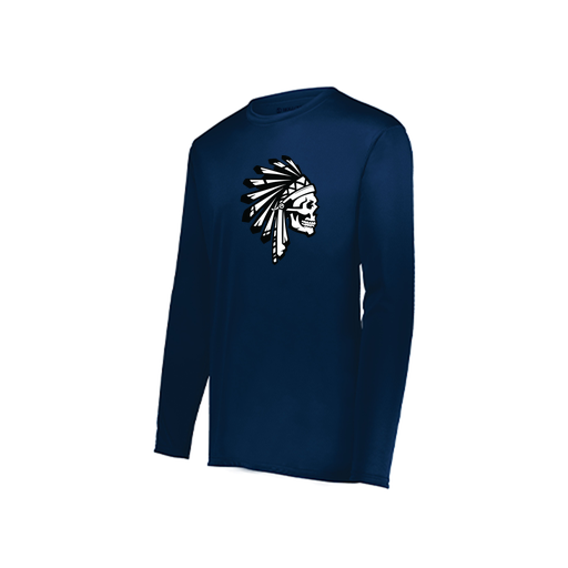 [222822.065.XS-LOGO1] Men's LS Smooth Sport Shirt (Adult XS, Navy, Logo 1)