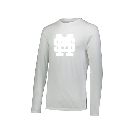 [FTLCUBWH-AXS-LOGO3] Decker Men's Tri-Blend T-Shirt - Long Sleeve (Adult XS, White, Logo 3)