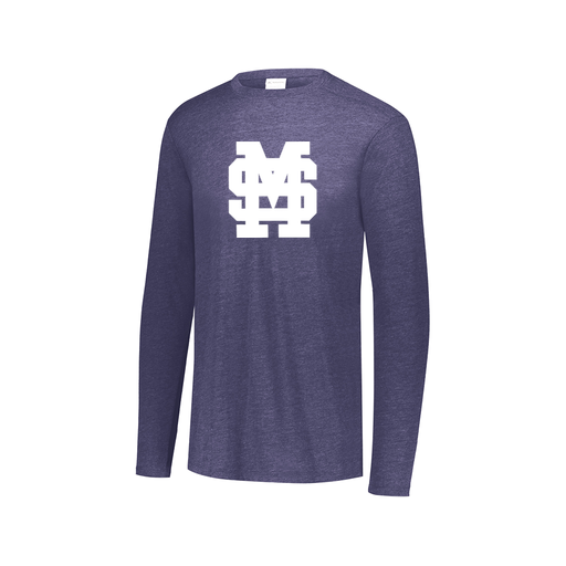 [FTLCUBNV-AXS-LOGO3] Decker Men's Tri-Blend T-Shirt - Long Sleeve (Adult XS, Navy, Logo 3)