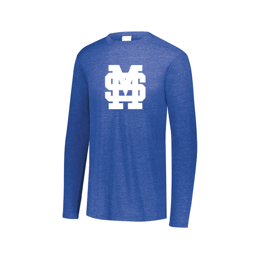 [FTLCUBRY-AXS-LOGO3] Decker Men's Tri-Blend T-Shirt - Long Sleeve (Adult XS, Royal, Logo 3)