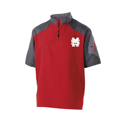 [229545.H01.XS-LOGO3] Men's Raider SS Pullover (Adult XS, Red, Logo 3)