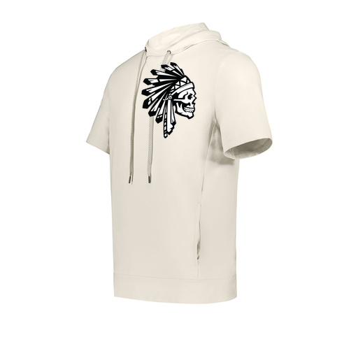 [222505.907.S-LOGO1] Men's Venturs Soft Knit Short Sleeve Hoodie (Adult S, White, Logo 1)