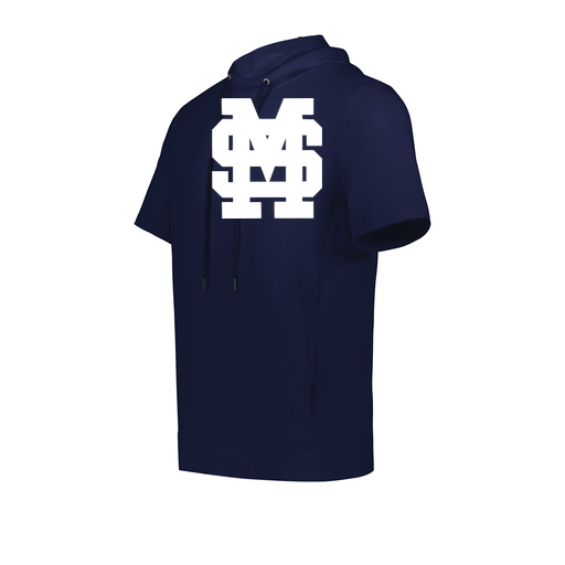 [222505.065.S-LOGO3] Men's Venturs Soft Knit Short Sleeve Hoodie (Adult S, Navy, Logo 3)