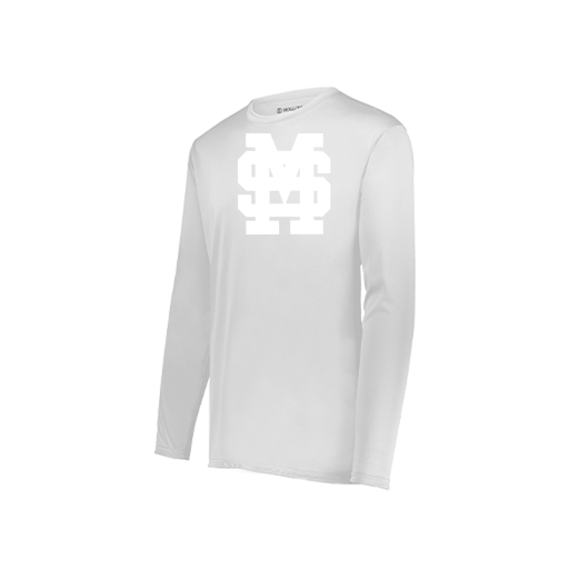 [222823.005.S-LOGO3] Youth LS Smooth Sport Shirt (Youth S, White, Logo 3)