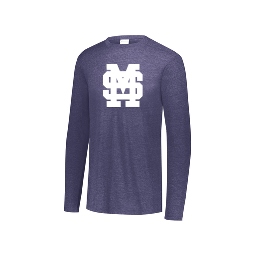 [3076.72N.S-LOGO3] Youth LS Ultra-blend T-Shirt (Youth S, Navy, Logo 3)