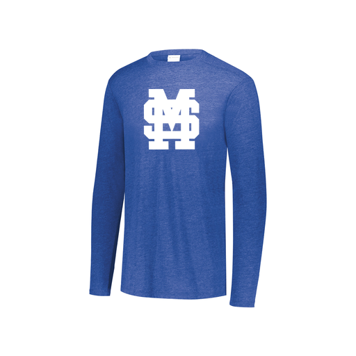 [FTLCUBRY-YS-LOGO3] Decker Youth Tri-Blend T-Shirt - Long Sleeve (Youth S, Royal, Logo 3)