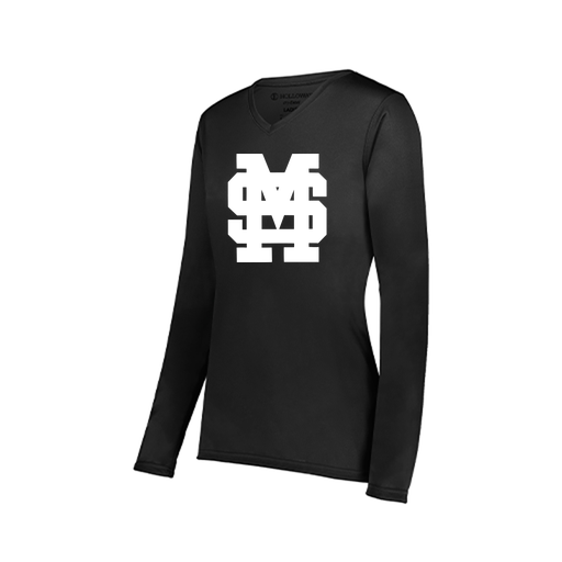 [222824.080.S-LOGO3] Ladies LS Smooth Sport Shirt (Female Adult S, Black, Logo 3)